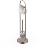 Merkloos Relaxdays Toiletbutler - 79 cm - met toiletborstel - rvs - zilver