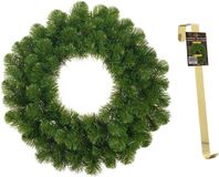 Mica Decorations Groene kerstkransen/deurkransen 45 cm met gouden hanger