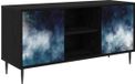 vidaXL Tv-meubel RAALTE 102 x 33 x 51 cm Zwart eiken Bewerkt hout