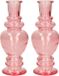 Merkloos Kaarsen kandelaar Venice - 2x - gekleurd glas - helder roze - D5,7 x H15 cm