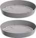 Prosperplast Opvangschaal/onderschaal voor bloempot/plantenpot - 2x - lichtgrijs - rond - Dia 19 cm