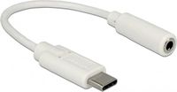 DeLOCK USB-C naar 3.5mm Jack Audio Adapter - Wit - 0.15m