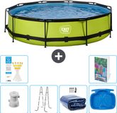 EXIT Toys EXIT Rond Lime Frame Zwembad - 360 x 76 cm - Inclusief Pomp - Ladder - Solarzeil - Voetenbad - 7-delig