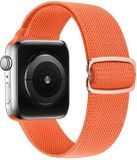 By Qubix - Solo Loop Nylon bandje - Koraal - Geschikt voor Apple Watch 44mm / 45mm / 46mm / 49mm