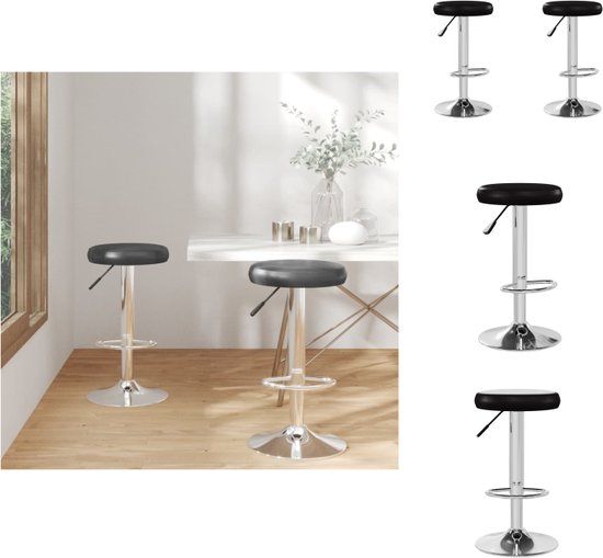 vidaXL Barstoelen 2 st kunstleer zwart
