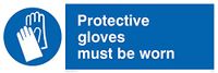 Viking Signs MP286-L62-V "beschermende handschoenen moeten worden gedragen" teken, Vinyl, 200 mm H x 600 mm W