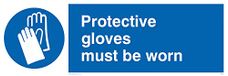 Viking Signs MP286-L62-V "beschermende handschoenen moeten worden gedragen" teken, Vinyl, 200 mm H x 600 mm W