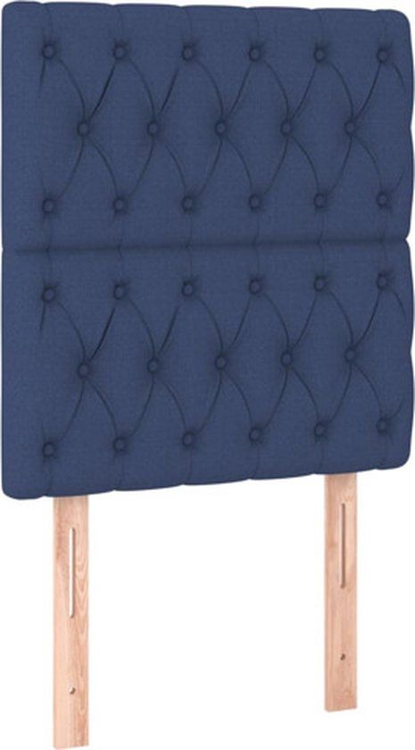 vidaXL Hoofdbord Blauw Stof 80x7x118/128 cm