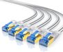 Primewire Flaches LAN-Kabel Set aus 5 Stück, CAT 8, 40 Gbit/s, 0,5 Meter, Weiß