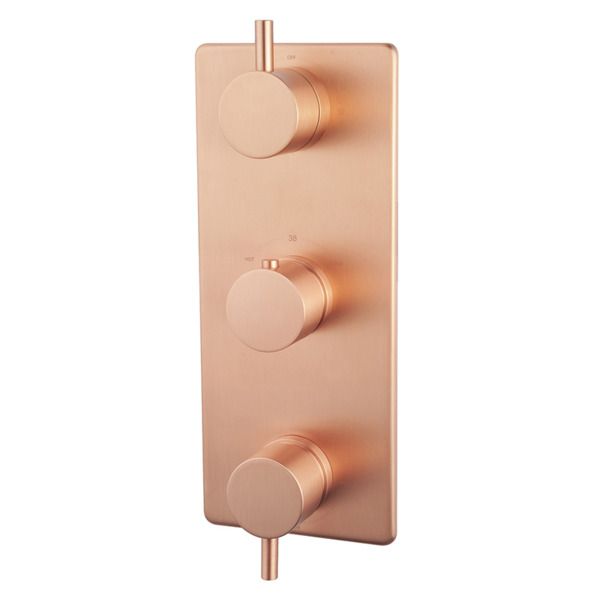Wiesbaden Caral Afbouwdeel Thermostatisch 3 Weg Geborsteld Koper 29.6511
