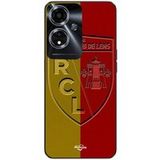 Maniacase Hoesje Oppo A59 5G RCL LENS Logo geel en rode achtergrond