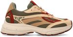 Sacha - Dames - Groene leren sneakers met rode details - Maat 36
