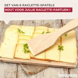 Fackelmann Set van 6 houten raclette spatels 13 cm