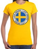 Bellatio Decorations Verkleed T-shirt voor dames - Zweden - geel - supporter - themafeest L