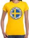 Bellatio Decorations Verkleed T-shirt voor dames - Zweden - geel - supporter - themafeest L