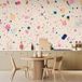 Papier peint photo - Motif joyeux multicolore de pois, taches et points sur fond rose clair / Points et taches sur fond rose clair
