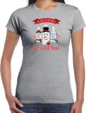 Bellatio Decorations fout kersttrui t-shirt dames - IJskoud bier - grijs - Christmas beer XL