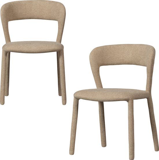 BePureHome Noble Eetkamerstoelen - Set van 2 - Zand - Industrieel