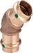 Viega Sanpress bocht 45 graden, d 22mm roodkoper of siliciumbrons Model 2226, 112004