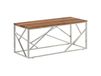 Maison Exclusive - Table basse, acier inoxydable argenté et bois d'acacia massif
