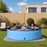 vidaXL Zwembadbodemmat, 36 stuks, diameter 350 cm, rond, grijs, gemaakt van EVA-schuim