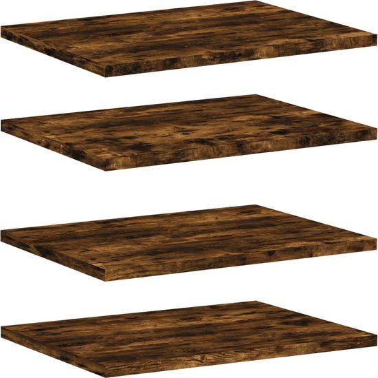 vidaXL Wandschappen 4 st 40x30x1,5 cm bewerkt hout gerookt eikenkleur