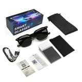 F70 Smart Glasses with Real-Time Translation, Touch Control, and UV Protection - Black/Grey