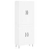 vidaXL Hoge kast - 69,5x34x180 cm - Wit bewerkt hout