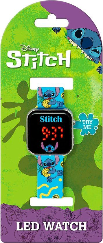 4KidsOnly Kids Licensing Led Stitch Horloge Blauw