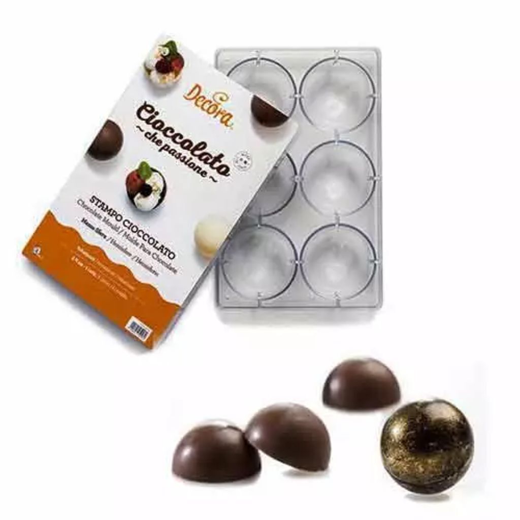 Decora Chocolade mal Halve bol 6x 75mm