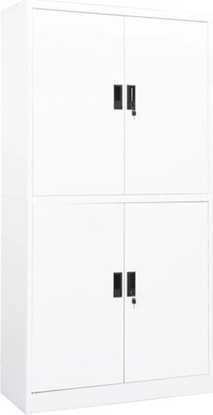 vidaXL Kantoorkast 90x40x180 cm Staal Wit
