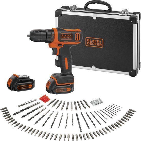 BLACK+DECKER BDCDD12BAFC Accuboormachine - 10.8V - incl. 100 accessoires en flightcase