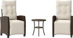 Bol Bistroset 3-delig avec coussins poly rotin marron