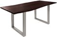 MASSIVMOEBEL24.DE FREEFORM table à manger laqué marron bois massif acacia 160x90x76 cm