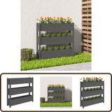 vidaXL Plantenbak - 112x25x104,5 cm - Massief Grenenhout - Grijs