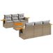 vidaXL 7-delige Loungeset met kussens, polyrattan, beige