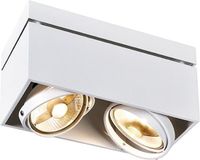 SLV KARDAMOD SURFACE SQUARE ES111 DOUBLE, plafond armatuur, wit, 2x GU10, max. 2x 75W