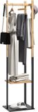 Homcom Kapstok - Bamboe - 46x28,5x153,5cm - Natuurlijk hout, Zwart