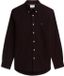 Tommy Hilfiger Heren Lange Mouwen Shirt L Katoen/Elastaan Klassieke Kraag Bruin