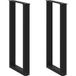 Pieds de table console en U, 2 pièces-pieds de table d'entrée noir, 28 x (72-73) cm, acier 346079