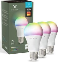 Varin Smart LED Lamp E27 (3-Pack) - 9W - RGBW - App & Voice Control - Smart Home Compatible