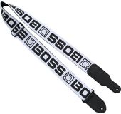 Boss BSM-20-WB Gitaarband met Boss monogramlogo wit-zwart