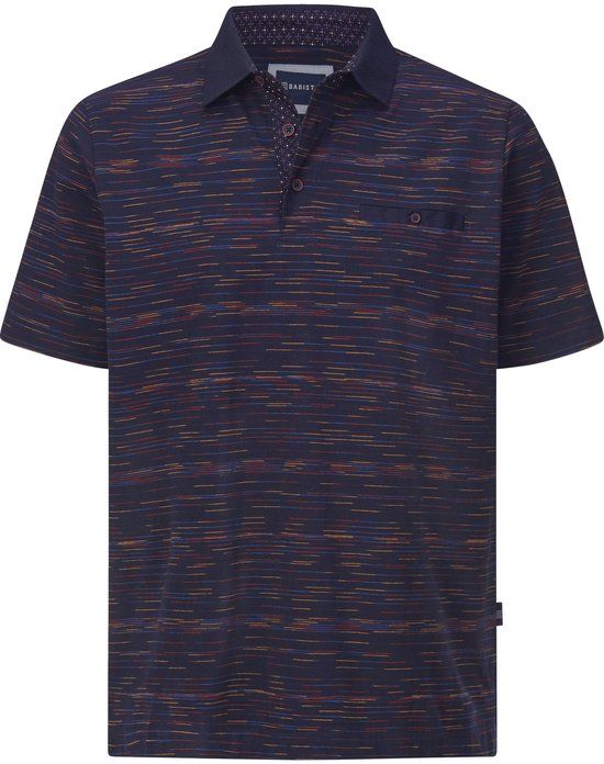 Babista heren Poloshirt ORVENTO Korte mouw Katoen Gestreept Regular Fit Donkerblauw 56/58