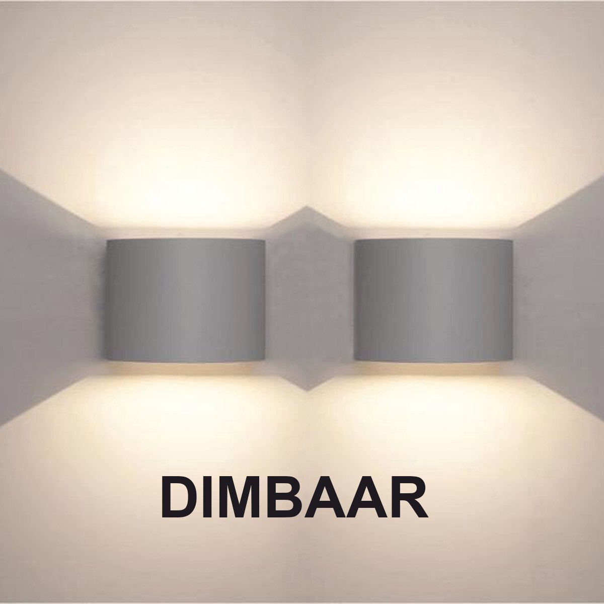 Blinq88 Led wandlamp set van 2 | Grijs | 2x6W | Dimbaar | 3000k