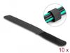 Delock Serre-câble à crochet et boucle L 180 x l 20 mm noir 10 pièces