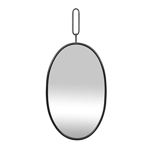 LW collection wandspiegel zwart rond ovaal 45x96 cm metaal