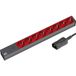 Bachmann Stekkerdoos 19 inch PDU 8-voudig met fijne zekering 10A 1HE 2m kabel met C14 koudapparaatstekker meervoudige stekkerdoos voor serverkast Rack 333.538 rood grijs (incl. 2x bevestigingshoek)