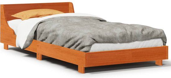 vidaXL Bedframe - 100x200 cm - Massief Grenenhout - Wasbruin