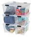 IRIS USA 54 QT Kunststof opbergdoos met deksel en vergrendelingen, 6 stuks, BPA-vrij, doorzichtige organisatieoplossing, duurzame stapelbare containers, veilige trekgreep - transparant