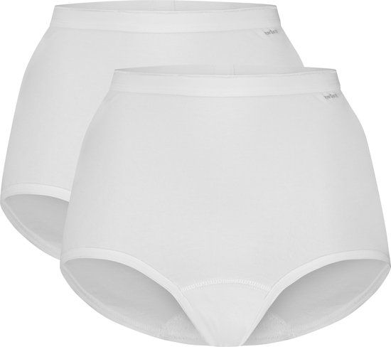 Ten Cate Basics organic cotton stretch high waist wit 2 pack voor Dames | Maat 4XL